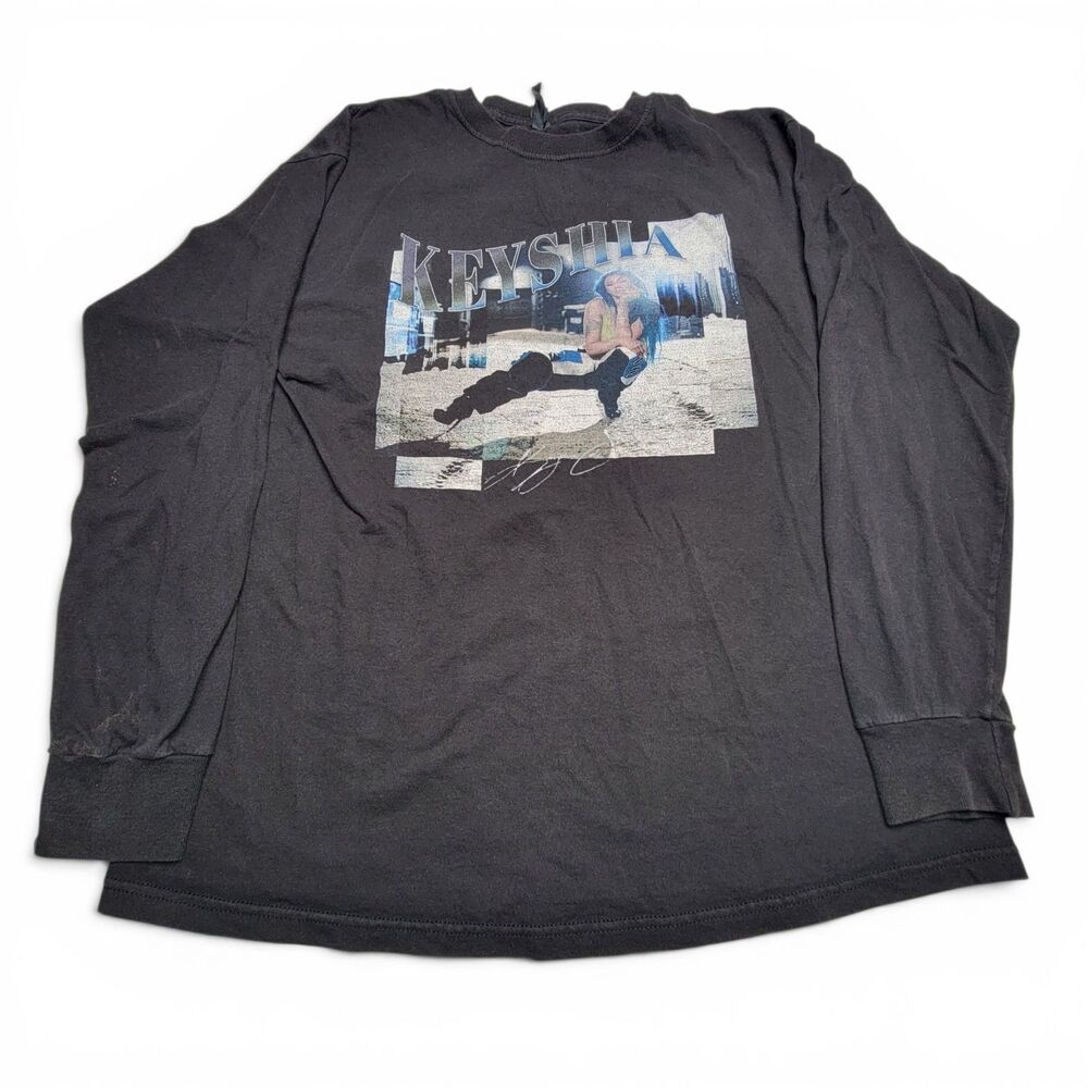 Keyshia Cole Graphic Long Sleeve T-Shirt Womens Large Black Music Rap R&B Tee